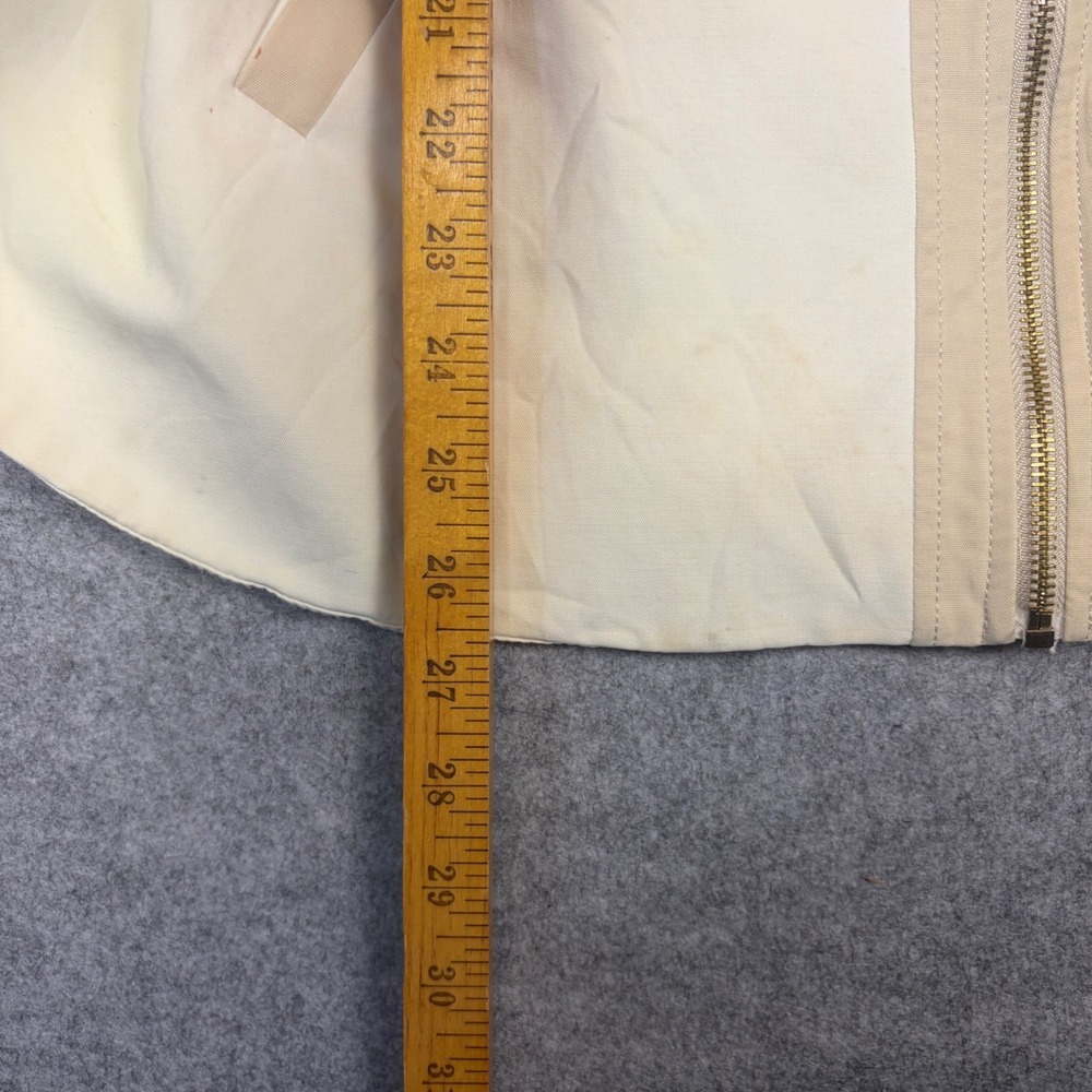 Bebe Womens Colorblock Full Zip Peplum Jacket Cream Tan Size Small - Picture 4 of 6